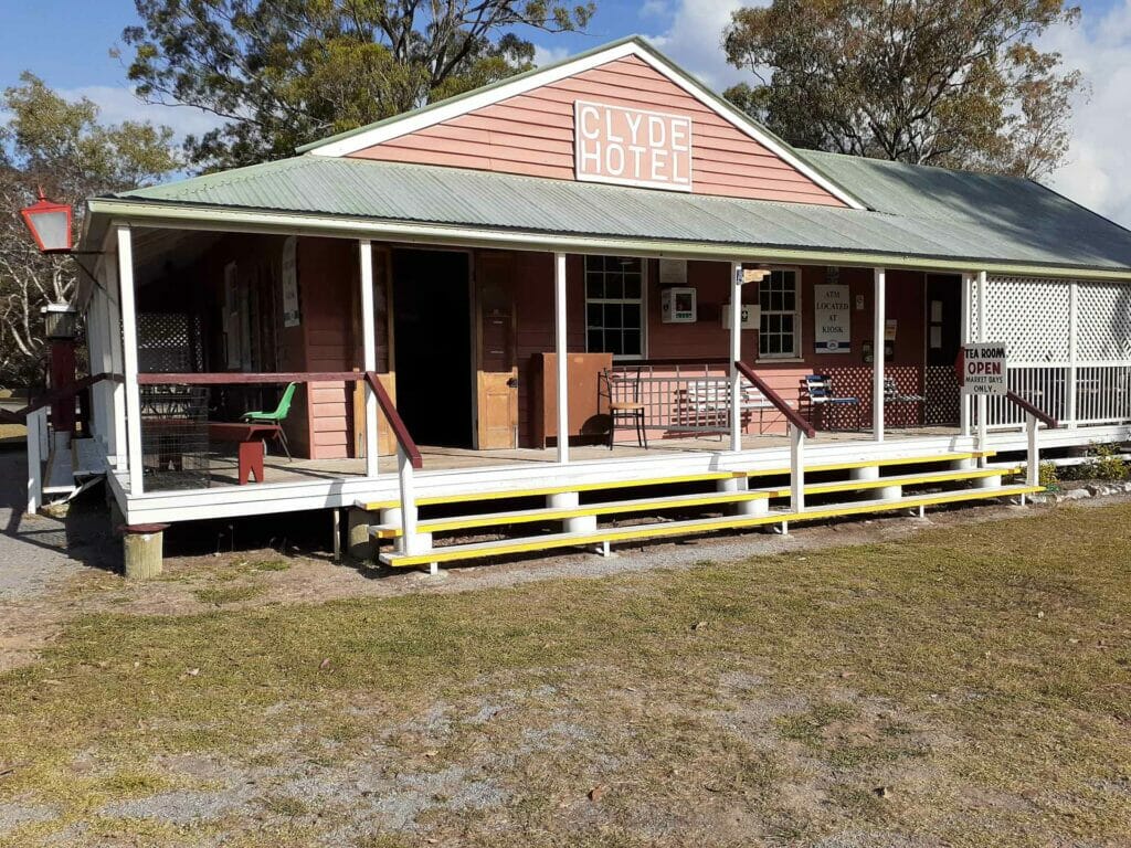 The Clyde Hotel, now situated at the Calliope River Historical Village