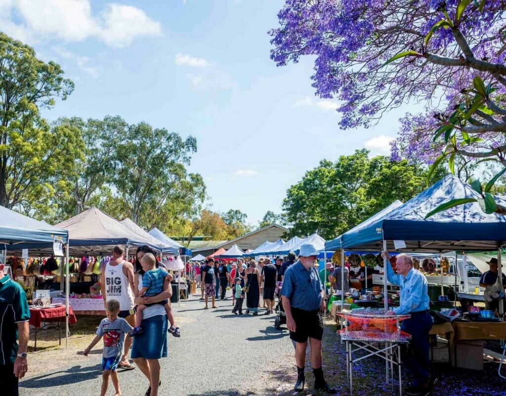 A busy market day at the Calliope River Historical Village