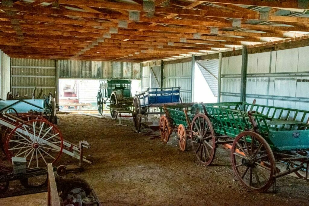 Wagons from the Old Calliope River Historical Village